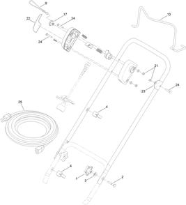 Handle Assembly Diagram and Parts List for 38375 315000001 - 315999999 Lawn Boy Snow Blower